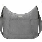 Baggallini Nylon Hobo Bag - Attaches to Suitcase with zipper Gray Cheetah Print Photo 1