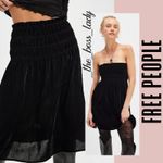 Free People  velvet dress mini strapless or midi skirt convertible stretchy XS Photo 7