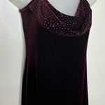 Jessica McClintock  Gunne Sax Vintage low back Dark Red Maroon Velour Dress sz 9 Photo 1