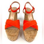 Gianvito Rossi Orange Suede & Cork Platform Ankle Strap Heel Sandals Size EU 42 Photo 9