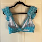 Lilly Pulitzer Lilly‎ Pulitzer Blue White NWOT Women’s Aelin Crinkle Gingham Bikini Top Size 12 Photo 9