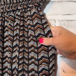 Anthropologie Black and Orange boho Pants with Elastic Waistband size small Photo 2