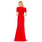 Mac Duggal leena A2630 Plunge Neck Puff Sleeve Cut Out Gown Red Sz 8 $458 Photo 1