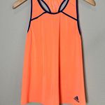 Adidas Climalite Neon Orange with Navy Trim Racerback Athletic Top Size Small Photo 1