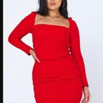 Princess Polly Portia Red Longsleeve Bodycon Mini Dress 0 Photo 2