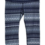 Alo Yoga Cropped Leggings Fair Isle Geometric Print Stretch Gray Size Small Photo 0