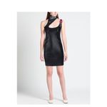 VERSACE JEANS COUTURE Baroque Buckle Halter Neck Mini Dress Size: 4 NWT Black Photo 1