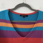 Nanette Lepore Striped Sweater Knit Beaded Mini Dress V-Neck Size S Small Photo 1