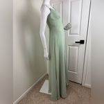 Azazie  BECCA Agave Sheath V-Neck Chiffon Dress.  B4 Photo 6
