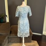 Women’s Blue Short Formal Party Dress Zip Up Back Half Sleeve Size 4 NWT Photo 3