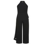 City Chic Mika Halter Jumpsuit Sheer Asymmetrical Ruffle Overlay Wide Leg 20 Photo 3