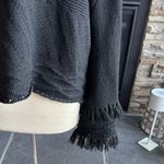 John + Jenn  Black Cowl Neck Sweater with Fringe Photo 9