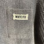 White Fox Boutique White Fox Sweatshirt Gray Corduroy Casual Pocket Logo Photo 4