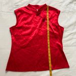 Y2K Geri C NYC Red silky chinoiserie sleeveless top Size M Photo 3