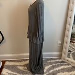 Suzanne Betro  Gray Ruffle Hem Maxi Dress Photo 5