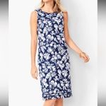 Talbots  Blue & White Mixed Fruit Textured Shift Mini Dress Size 8 Photo 1