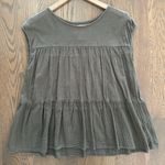 Velvet By Graham And Spencer Anthropologie Tiered Gauze Top Olive Green Medium Photo 0