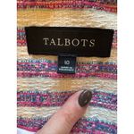 Talbots  Blazer Women 10 Ivory Pink Stripe Tweed Coat Career Preppy Retro Outdoor Photo 10