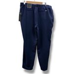 Chico's Chico’s NWT Black Label Textured Pants Size 2 Large Midnight Blue‎ Soft Pull-On Photo 1