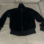 Zella  Fleece Bomber Jacket Black Teddy Fleece Insulated Long Sleeve Zip Up Photo 10
