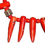 Real Spiked Coral Necklace Sterling Silver Beads Indian Jewelry Fashion Red Photo 8