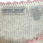 Carolyn Taylor Vintage 80s Cottage Core Sweater Cardigan Beaded Floral Pearls Shabby Chic Large Photo 3