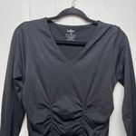 Belldini Womens Top XL Ruched Stretch Activewear Fitness Athleisure Gorpcore Black Photo 2