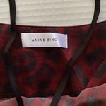 ANINE BING women’s red leopard print silk lace trim cami, size medium Photo 5