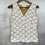 Kathleen Kirkwood Womens Lace Babydoll Top Size‎ S Cottagecore Romantic Boho Y2K Tan Photo 1