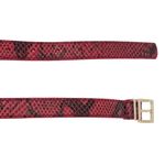 Talbots  Red & Black Snakeskin Print Belt with Gold Adjustable Buckle Photo 2