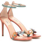 Valentino Garavani Valentino antique rose floral-appliquéd leather ankle strap sandal IT 39 US 9 Photo 0