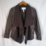 Bar III Shawl Collar Faux Leather Trim Open Front Cardigan Jacket Size Small Photo 9