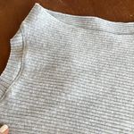 Aerie - Rebel Cropped Tank Top Raw Hem Heather Gray Ribbed High Neck Size Small Photo 4