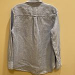 Southern Tide Linen Long Sleeve Blue White Engineer Stripe Popover Shirt SMALL Photo 5