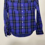 Mossimo Multicolor Blue Black Plaid Fall Flannel Woman’s Size XS/TP Photo 4