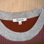 Madewell  Thompson Pocket Pullover Sweater in Rainbow Stripe Size Small Photo 2