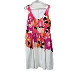 Calvin Klein Floral Sleeveless Scoopneck Fit Flare Cotton Dress Size 12 Pockets Photo 4