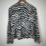 Adrianna Papell Blazer Jacket Womens 14 Beige Black 100% Silk Floral Zebra Photo 6