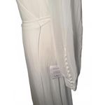 New Lulus Long Sleeve White Wrap Maxi Dress with Button Sleeve Details, Large Photo 1