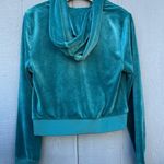 Juicy Couture Classic Velour Hoodie Sapphire Wave Size Large Photo 5