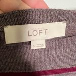 Loft  Boatneck Tunic Sweater Brown PInk Stripes Photo 9