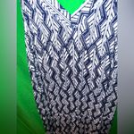 Lucky Brand Blue and Gray Chevron Sleeveless Maxi Dress size Large Photo 3