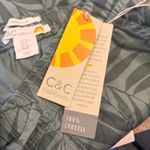 C&C California NWT  Lyocell Green Fern Palm Print Pull On Joggers Drawstring XS Photo 6