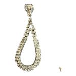 Rhinestone Tear Drop Stud Dangle Earrings Faux Diamond Silver Formal Holiday Photo 1
