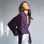 Free People We The Free Venice Top Women's Purple oversized Button-Up Top Size M Photo 1