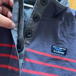 L.L. Bean Navy and Red Striped Shirt Size L Photo 1