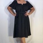 Black Midi Sundress with Puff Cap Sleeves Size undefined Photo 5