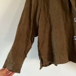 Vintage Haggerty Art Wear army green button down linen shirt / shacket Size M Photo 2