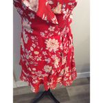 Lush Clothing Lush Red Wrap Frilly Ruffled Short Sleeve Floral Dress V neck XS Photo 5