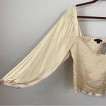 J.Crew J.‎ Crew Squareneck smocked satin cropped top Soft Yellow Size M Photo 3